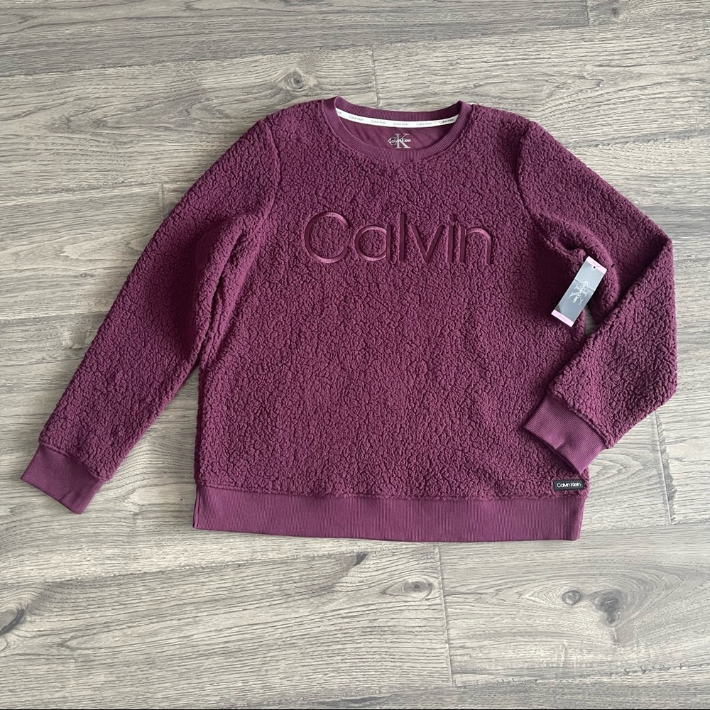 Calvin Klein Sherpa Teddy Baggy Sweatshirt Size S